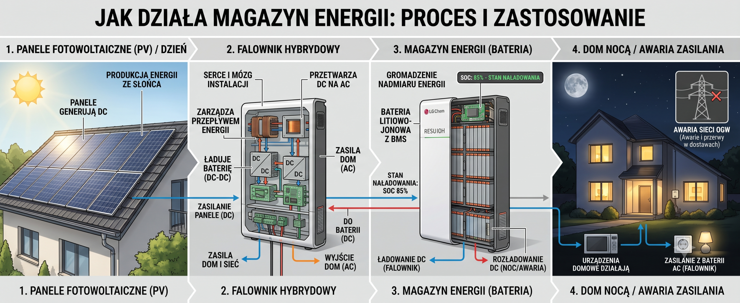 Jak działa magazyn energii — infografika